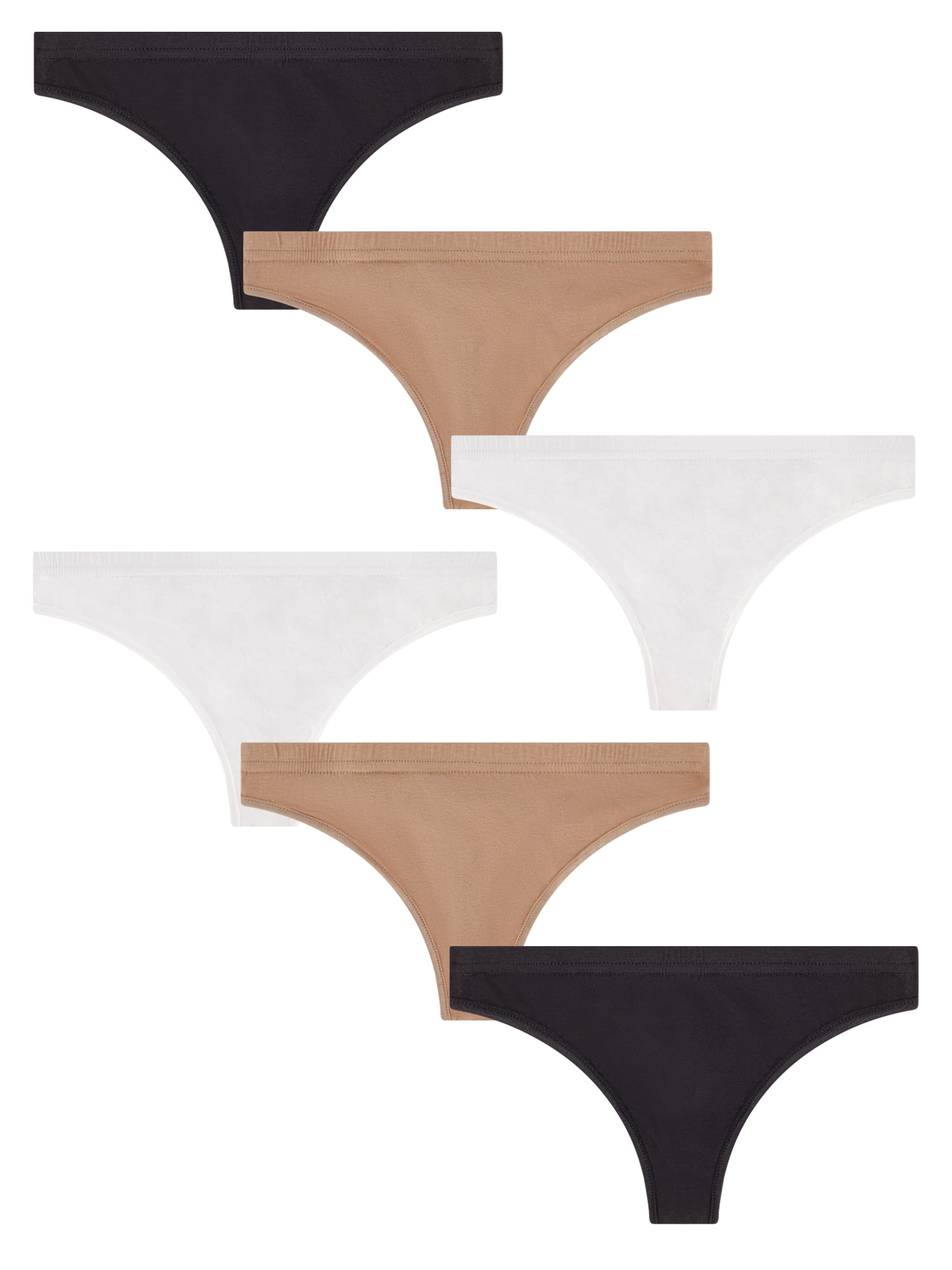 6 Lot Womens Cotton Yoga Sport Thong Panties G String underwear Dark Colors  S~3X