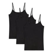 Best Fitting Panty Cotton Tunic Camisole Adjustable Spaghetti Strap Tank Top, 3 Pack