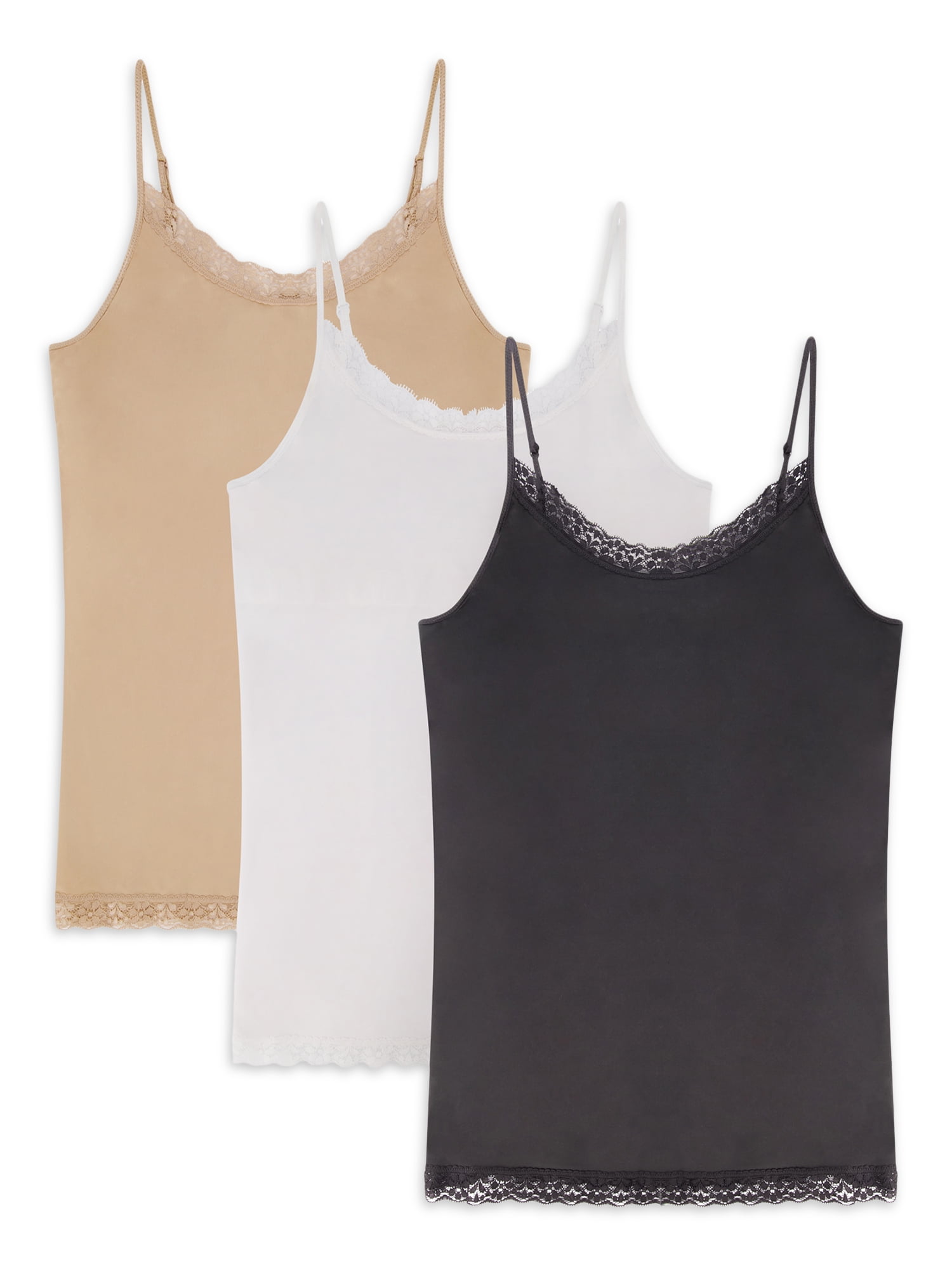 SHAPEVIVA 3 Pack Tank Top with Built in Bra Cami for Women Basic