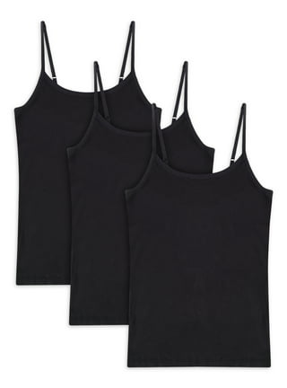 Women's Cotton Drawstring Tie Side Round Neck Basic Camisoles with Shelf  Bra Tank Tops