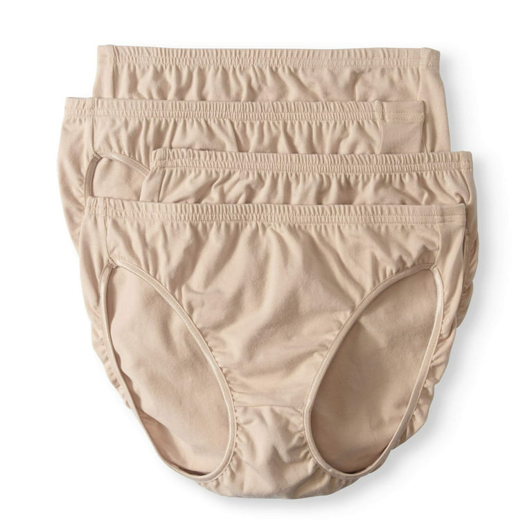 Best Fitting Panty Women's Cotton Stretch Hi-Cut Panties, 4-Pack 