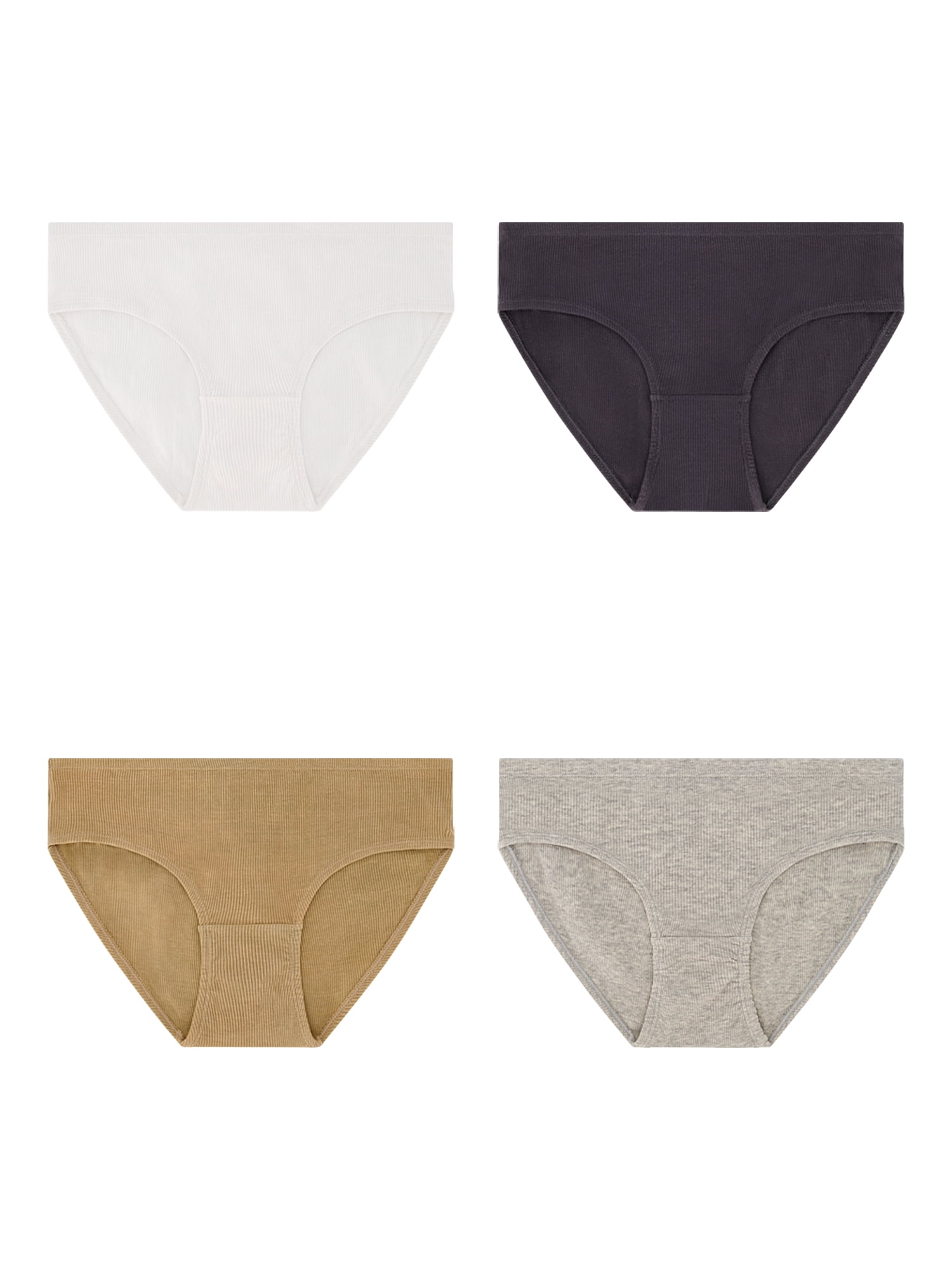 Best Fitting Panty Women's Cotton Stretch Rib Hipster, 4 Pack - Walmart.com