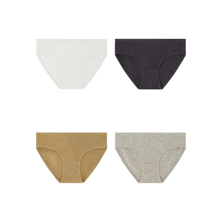 Best Fitting Panty Women's Cotton Stretch Rib Hipster, 4 Pack