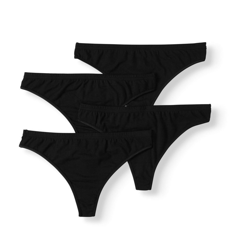 Best Fitting Panty Women's Cotton Stretch Thong, 4 Pack 