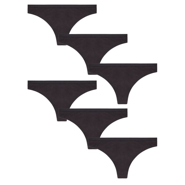 Best Fitting Panty Women's Cotton Thong, 6 Pack