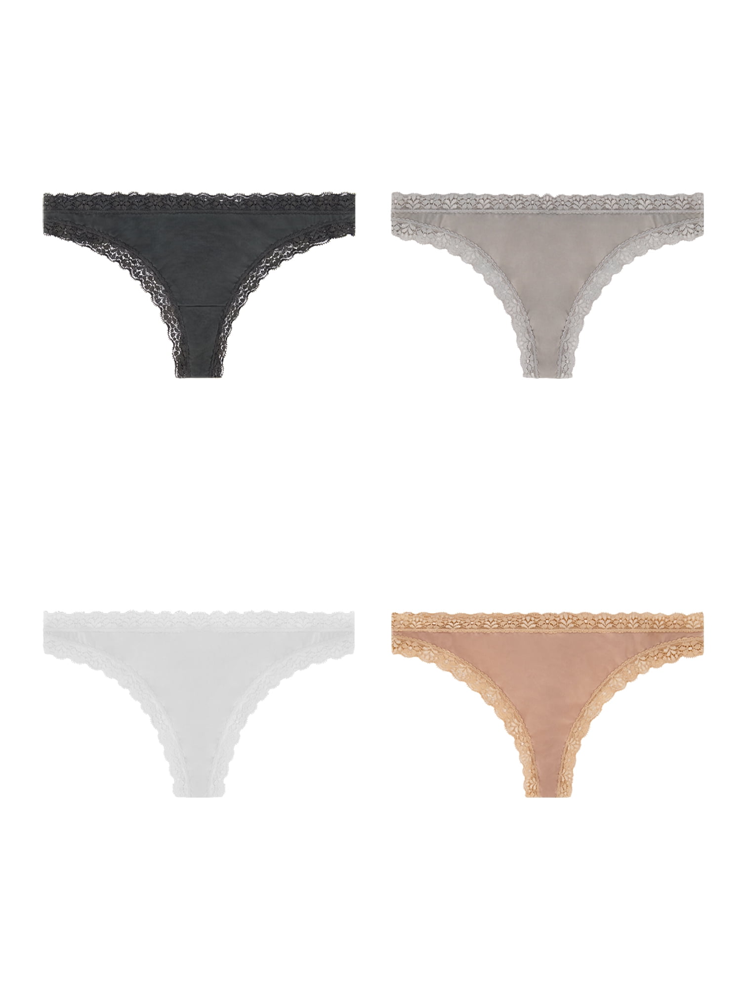 Best Fitting Panty Women's Microfiber Thong, 4 Pack 