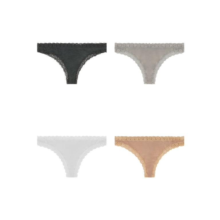 Best Fitting Panty Women's Microfiber Thong, 4 Pack
