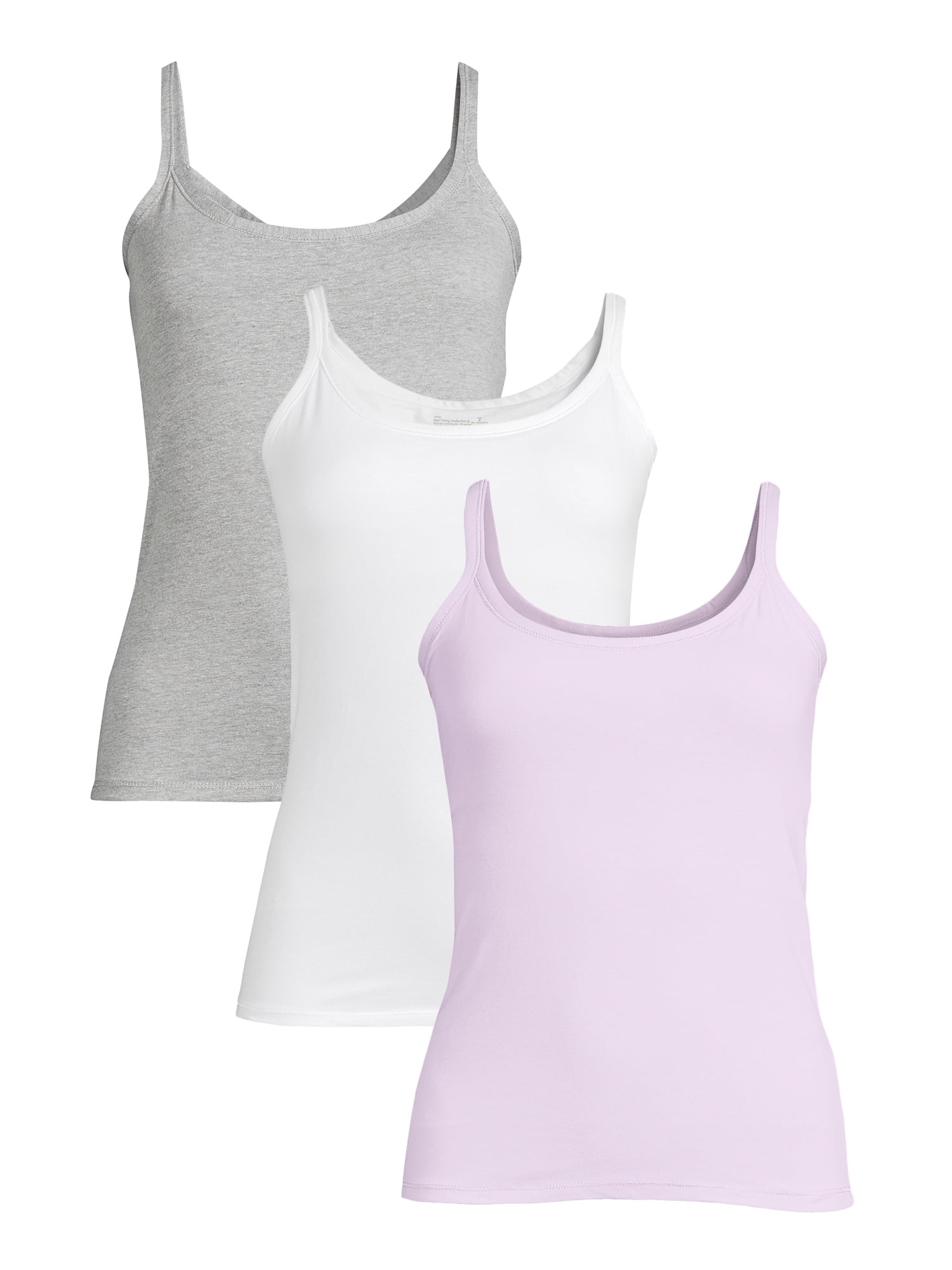 Best Fitting Panty Women's Shelf Bra Cami Tank Tops, 3-Pack 