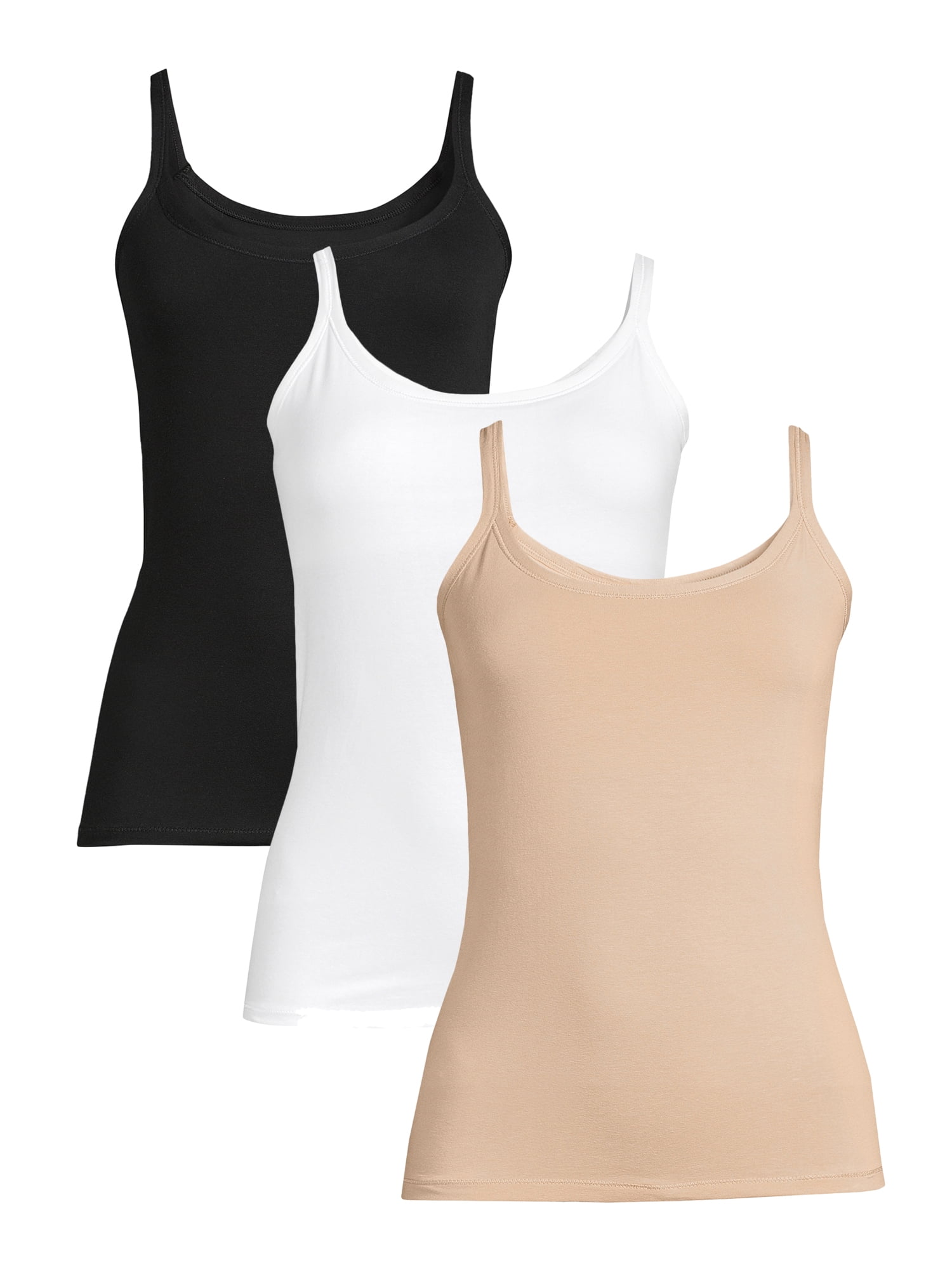Slim Fit Women's Cotton Cami with Shelf Bra Soft Stretch Layering Basic  Tank Top
