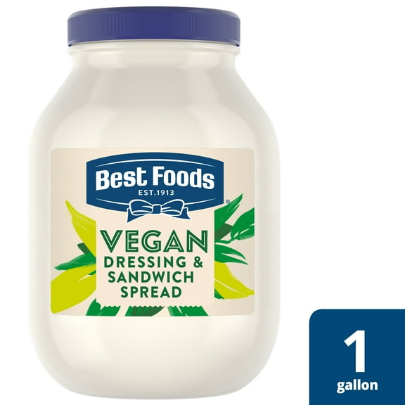 Best Foods Vegan Spread, Plant Based, Free From Eggs, Gluten Free, 1 Gallon, 128 oz