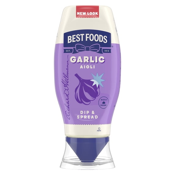 Best Foods Garlic Aioli Dip & Spread Condiments Dipping Sauce, 11.5 fl oz Squeeze Bottle
