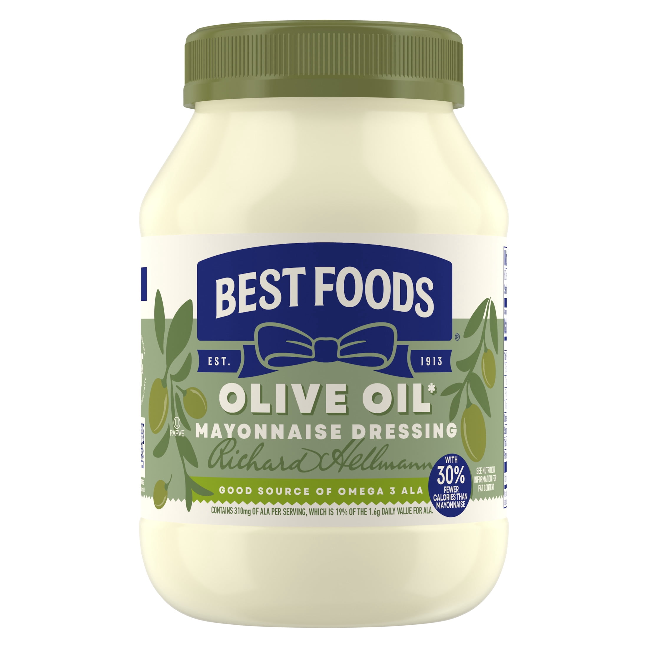 Best Foods High in Omega-3 ALA and Vitamin E Olive Oil Mayonnaise, 30 fl oz Jar