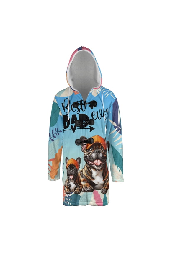 Best French Bulldog Dad Ever Happy Father's Day All Over Print 3D Hooded Duffle Toggle Coat Dog Lover Gifts - 02006