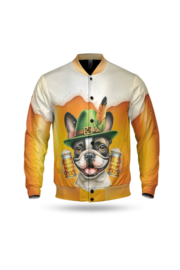 Best French Bulldog Dad Proud Beer Lover Happy Oktoberfest All Over Print 3D Baseball Jacket Dog Lover Gifts Bomber Jacket Softball - 02016
