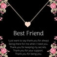thumbnail image 1 of Best Friend BFF Friendship Valentines Day Jewelry Gifts for Women & Teens, Small Heart Pendant Necklace on Sentimental Message Quote Card (Rose Goldtone), 1 of 4