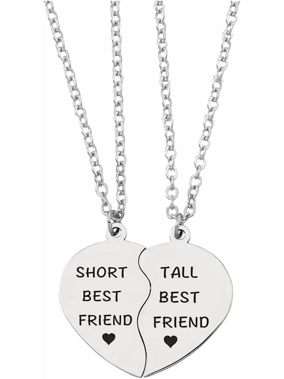 Best Friend BFF Necklace for 2,Matching Friendship Necklace Sister Stich Necklaces Heart Pendant Two Pieces Jewelry Gifts for Couple