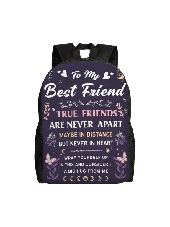 Best Friend Backpack Full Front Print Travel Laptop Bag for Men and Women