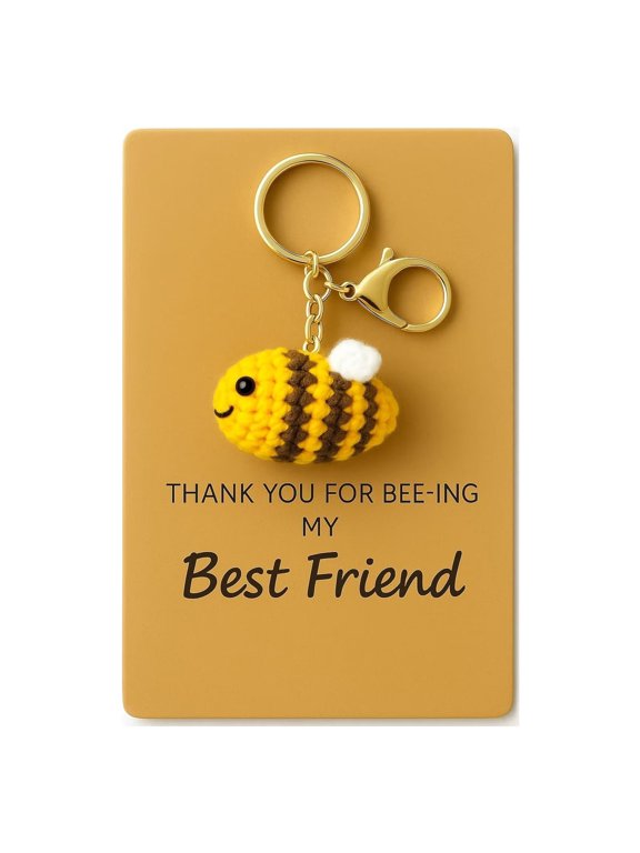 Best Friend Bee Keychain for Women, Funny Friendship Gift for Bestie, Birthday Gift for Her