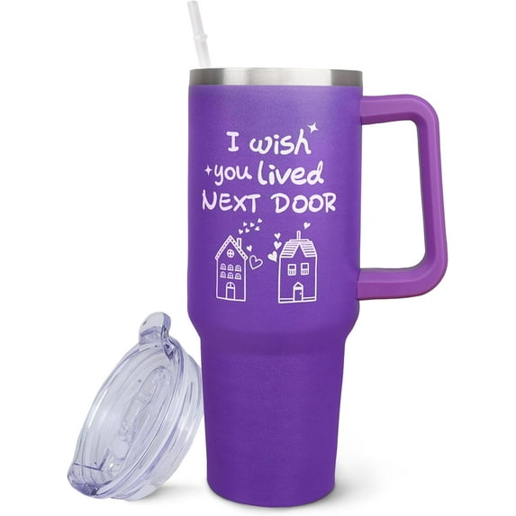 Best Friend Birthday Gifts Best Friend Gift for Women Bestie Birthday Christmas Gifts 40 oz Tumbler with Handle and Straw, Reusable Insulated Stainless Steel Best Friend Tumblers