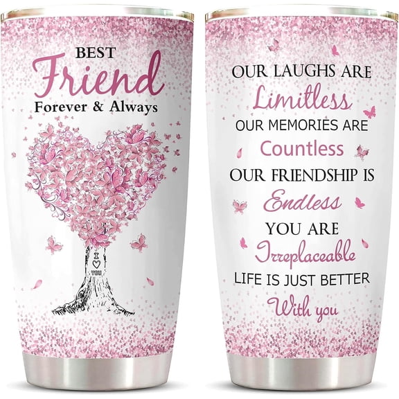 Best Friend Birthday Gifts Tumbler 1PC, Gifts for Best Friends Women, Friendship Gift for Bff Bestie Female, Unique Best Friend Gift Ideas, Long Distance Best Friend Gift Coffee Cup 20oz
