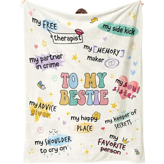 Best Friend Birthday Gifts for Women, Best Friends Blanket, Bestie Gift for Women, Friendship Gifts for Woman, Bestie Birthday Gift for Woman Friendship, Yellow Throw Blanket