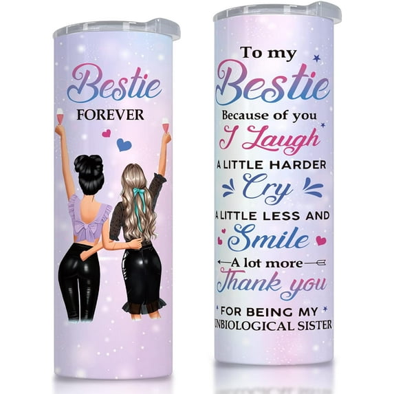 Best Friend Birthday Gifts for Women, Bestie Gifts Friendship Gifts for Women Friends Thank You Gifts for Best Friends Bestie Soul Sister, Unique BFF Gifts For Friends Female, 20 Oz Bestie Tumbler