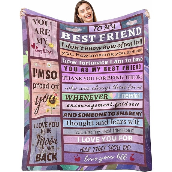 Best Friend Birthday Gifts for Women, Birthday Gifts for Best Friend Women, Best Friend Blanket 60"x50", Friendship Gifts for Women Friends, Gifts for Friends Female, BFF Gifts for Women
