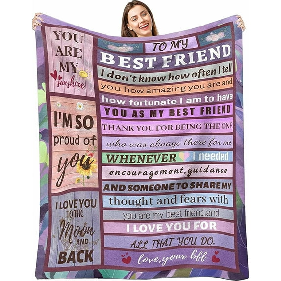 Best Friend Birthday Gifts for Women, Birthday Gifts for Best Friend Women, Best Friend Blanket 60"x50", Friendship Gifts for Women Friends, Gifts for Friends Female, BFF Gifts for Women