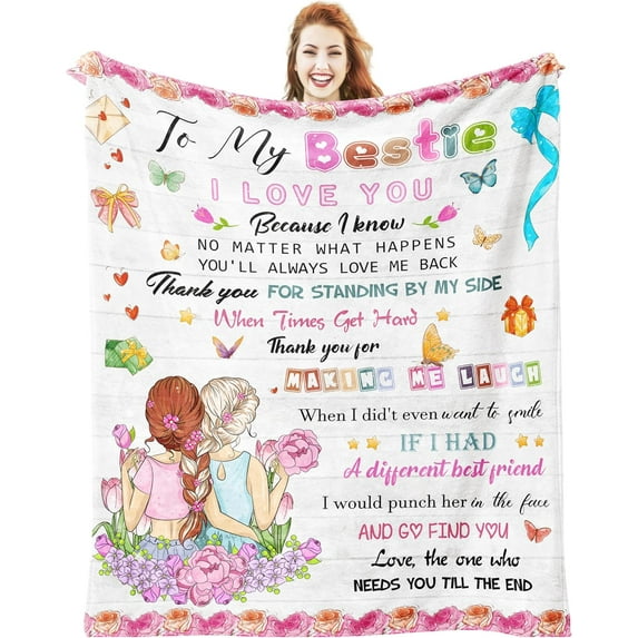 Best Friend Birthday Gifts for Women Unique Gifts for Best Friend Women Birthday Gifts for Best Friend Women Gifts for Bestie Women Birthday Female Best Friend Blankets 60"x50"