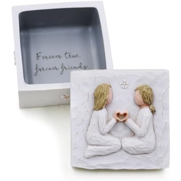Best Friend Birthday Gifts for Women, Best Friend Christmas Gifts for Women, Sister Valentines Day Gift, Sculpted Hand-Painted Keepsake Box
