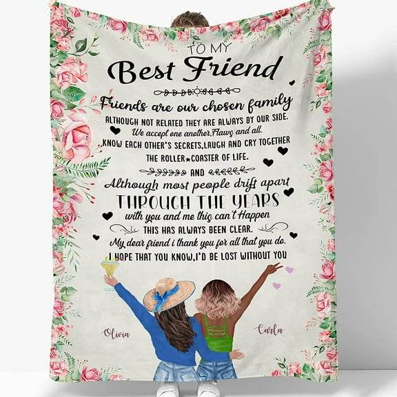 Best Friend Blanket- Best Friends Throw Blanket for Women - Best Friend Blanket- Blanket for Friend''s Besties Birthday- Friendship Blanket for Women