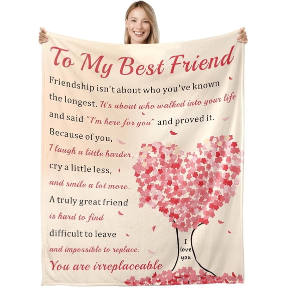 Best Friend Blanket Bestie Gifts for Women Friendship Gifts for Women Best Friend Birthday Gifts Throw Blanket Sentimental Thinking of You Gifts Blanket Christmas Halloween Friends Blanket 50" X 60"