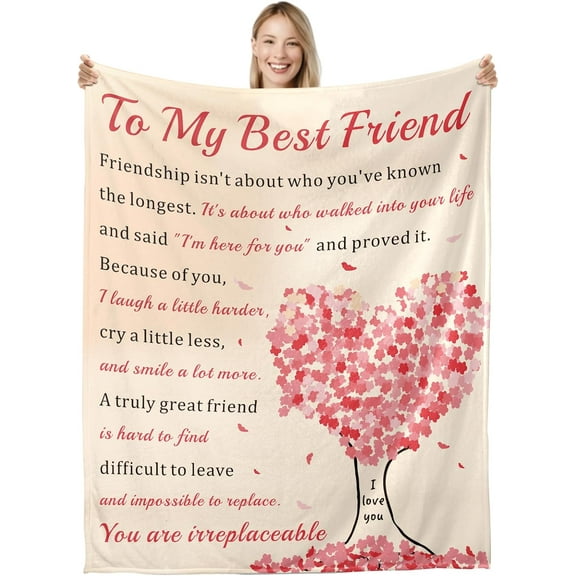 Best Friend Blanket Bestie Gifts for Women Friendship Gifts for Women Best Friend Birthday Gifts Throw Blanket Sentimental Thinking of You Gifts Blanket Christmas Halloween Friends Blanket 50" X 60"