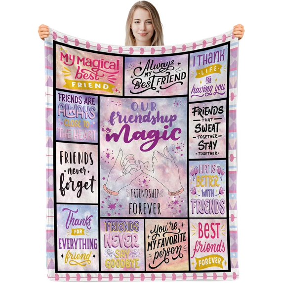Best Friend Blanket, Birthday Gifts for Best Friend, 50"x60" Blanket Gift Girls BFF for Sofa Bed, Soft Cozy Flannel Throw Blanket for Friends Birthday Christmas