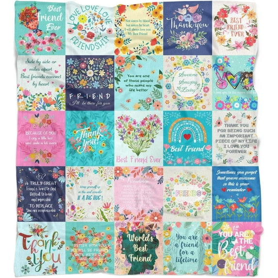 Best Friend Blanket - Best Friend Birthday Gifts for Women - Best Friendship Gifts for Women Friends, Bestie Gifts for Women, Gifts for Friends Female Sister, Christmas Birthday Gifts for Friend