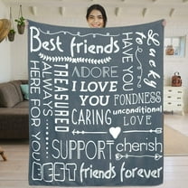Best Friend Blanket, Friendship Blankets for Women, BFF Gifts for Valentines Day, Christmas, I Love You Blanket, Sentimental Best Friend Birthday for Women Friends, Friends Female, Teen Girls - 50x60