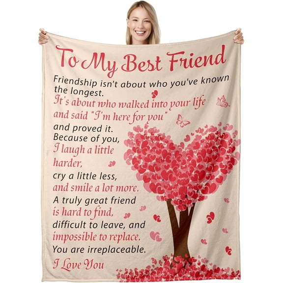Best Friend Blanket Gifts for Women Friendship Gifts for Best Friend Birthday Gifts for Bestie Throw Blanket Sentimental Thinking of You Gifts Blanket Long Distance Bff Soul Sister Christmas 50x60