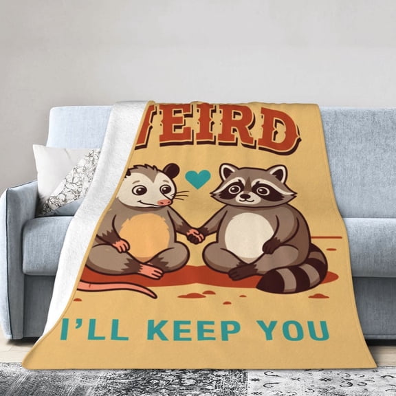 Best Friend Blanket Gifts for Women Men, Cute Raccoon and Opossum Throw Blanket, Friendship Birthday Gift, Cozy Soft Blanket for Home Couch Sofa 50x40