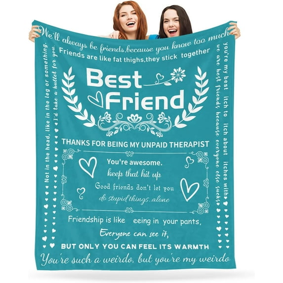 Best Friend Blanket Thoughtful Funny Friends Blanket, Best Friend Birthday Gifts for Women Female Funny Gifts for Best Friend Soft Fleece Blanket 50" X 60"