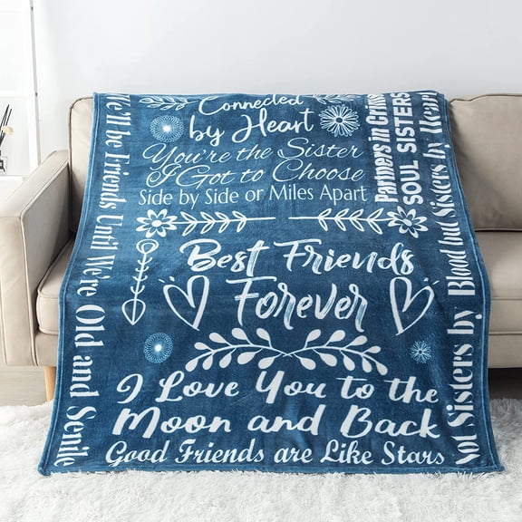 Best Friend Blanket for Women, Bestie, BFF, Sister, Mom, Aunt, Couples, Girlfriend I Best Friend Birthday Gift Blanket, 50x60in Fleece Blanket