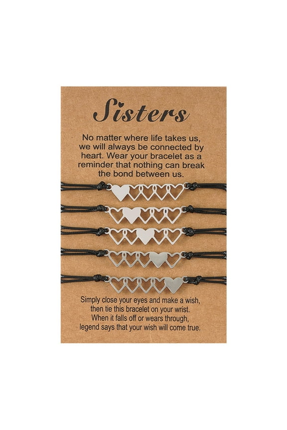 Best Friend Bracelet Braided for 5 Sister Jewelry Bangle Gift Friendship Couple