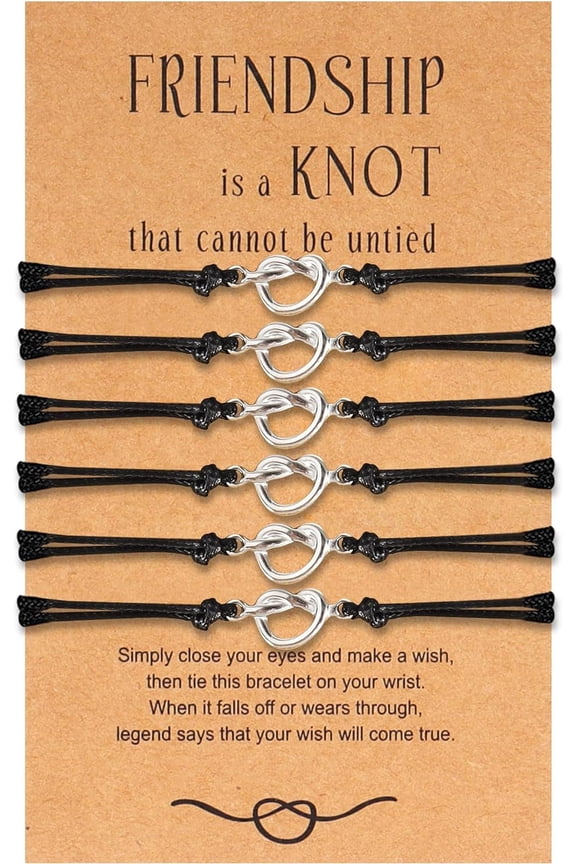 Best Friend Bracelet Love Knot Matching Bracelets for BFF Friendship Long Distance Bracelet for 2/3/4/5/6 Birthday Christmas Jewelry Gifts