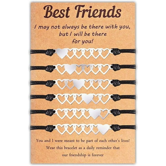 Best Friend Bracelet Love Knot Matching Bracelets for BFF Friendship Long Distance Bracelet for 2/3/4/5/6 Birthday Christmas Jewelry Gifts