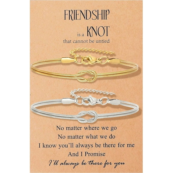 Best Friend Bracelet Love Knot Matching Bracelets for BFF Friendship Long Distance Bracelet for 2/3/4/5/6 Birthday Christmas Jewelry Gifts