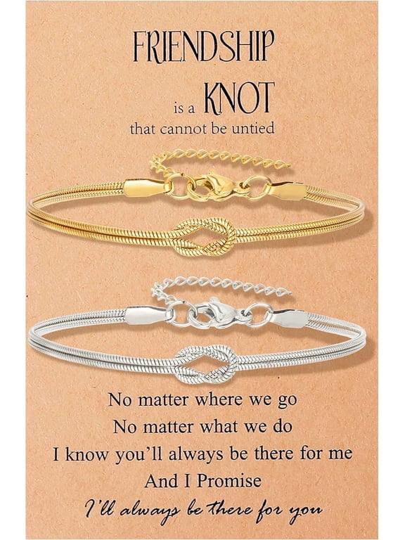 Best Friend Bracelet Love Knot Matching Bracelets for BFF Friendship Long Distance Bracelet for 2/3/4/5/6 Birthday Christmas Jewelry Gifts