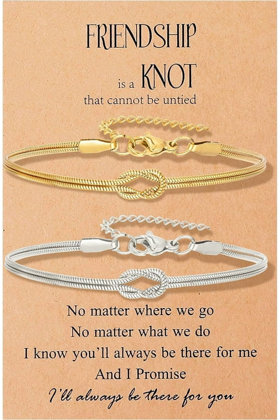 Best Friend Bracelet Love Knot Matching Bracelets for BFF Friendship Long Distance Bracelet for 2/3/4/5/6 Birthday Christmas Jewelry Gifts