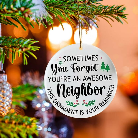 Best Friend Christmas Ornament Acrylic, Round Flat Ornament with Friendship Quote, 3.15 Inch Christmas Tree Decoration, Gift for Close Friend Office Friend and Secret Santa Exchange