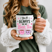 Best Friend Coffee Mug Gift for Women   BEST-TEA Funny Friendship Mug for Female Friend, BFF Birthday & Christmas Gift, Besties Ceramic Coffee Cup 11oz 15oz