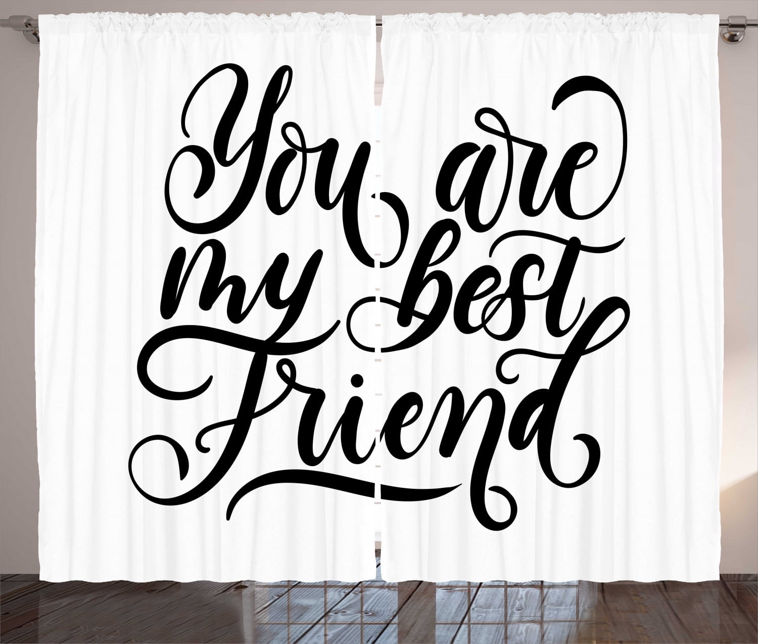 Best Friend Curtains 2 Panels Set, You Are My Best Friend Cursive ...