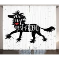 thumbnail image 1 of Best Friend Curtains 2 Panels Set, You Are My Best Friend Lettering Dog Lover Cute Illustration, Window Drapes for Living Room Bedroom, 108"W X 63"L,Charcoal Grey and Vermilion, by Ambesonne, 1 of 3